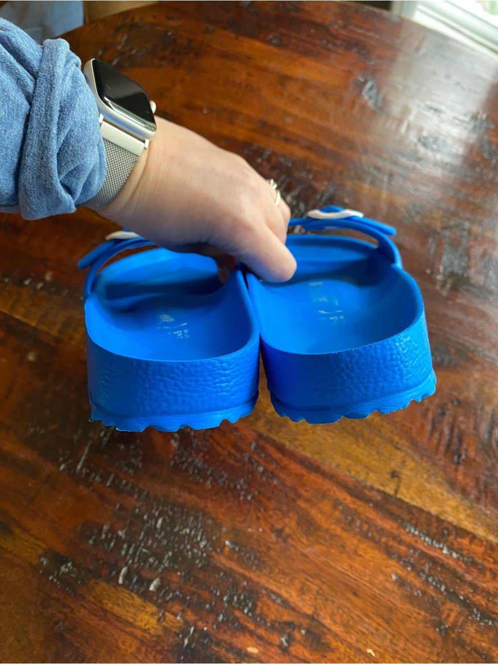 Birkenstock Madrid EVA slide sandals vibrant blue L7 M5 beach pool - Picture 4 of 9